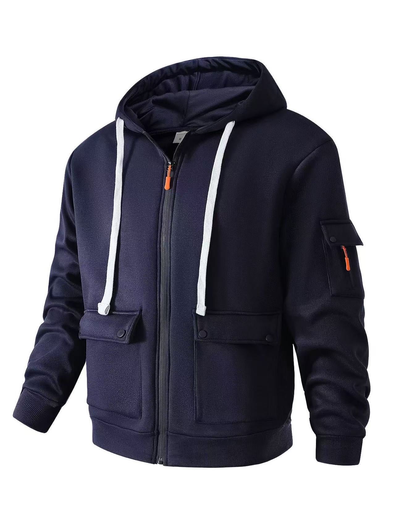 Functional Hooded Jacket For Men With Multiple Pockets Street Wave Versatile Activewear