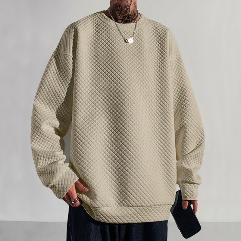 Mens Quilted Sweatshirt With Structured Design Street-wave For Men Warm Comfort And Style