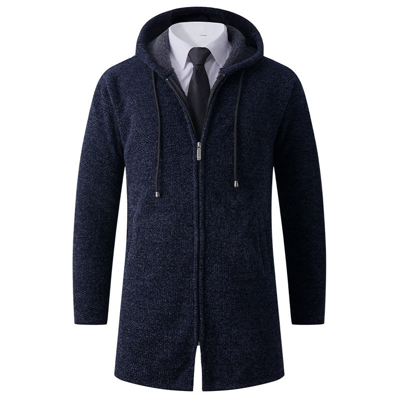 Street-wave Men's Hooded Zip Hoodie Jacket With External Front Zip And Practical Hood