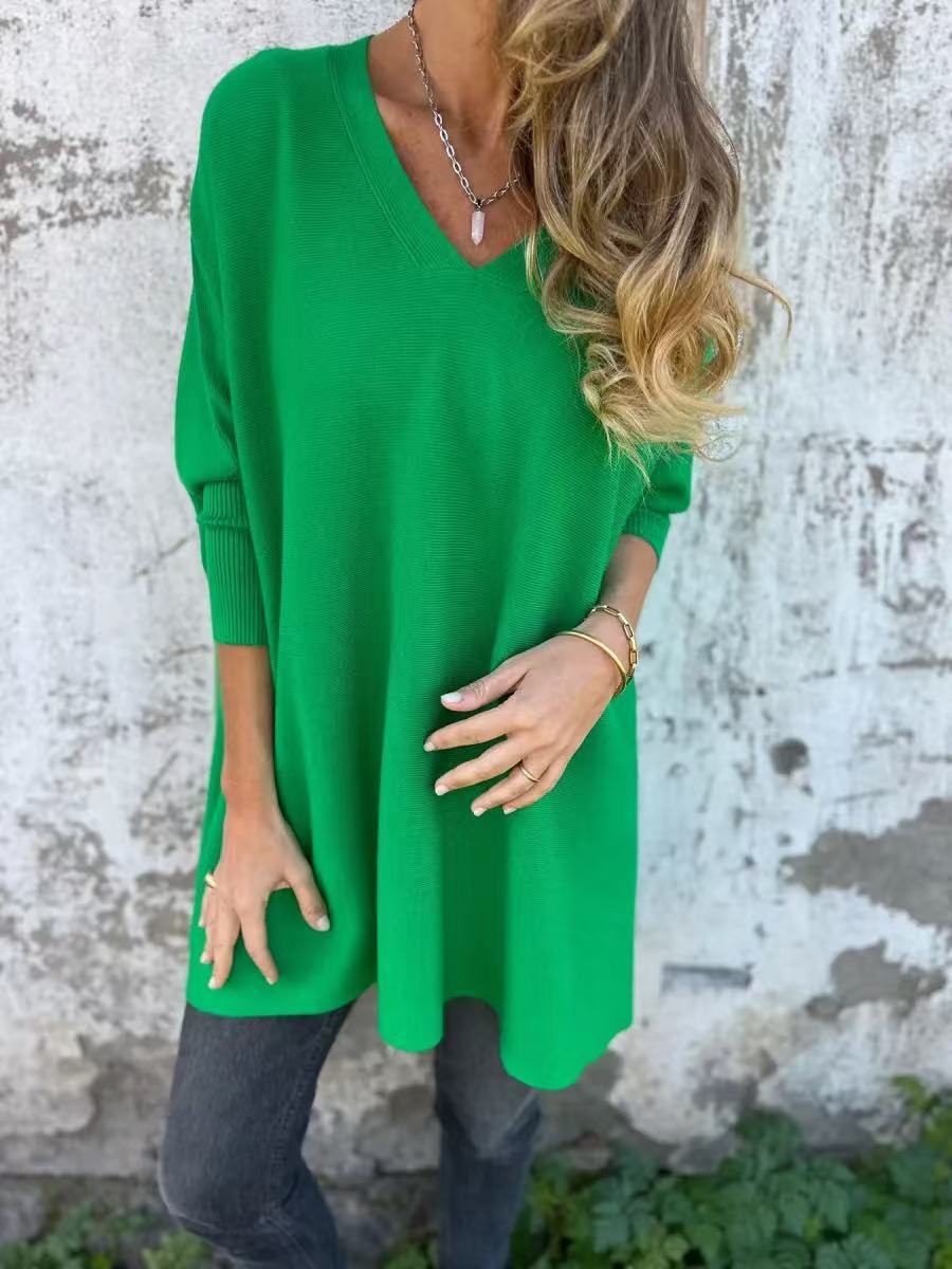 Streetwave Women Oversized V Neck Sweater Airy Breathable Cotton For Casual Days
