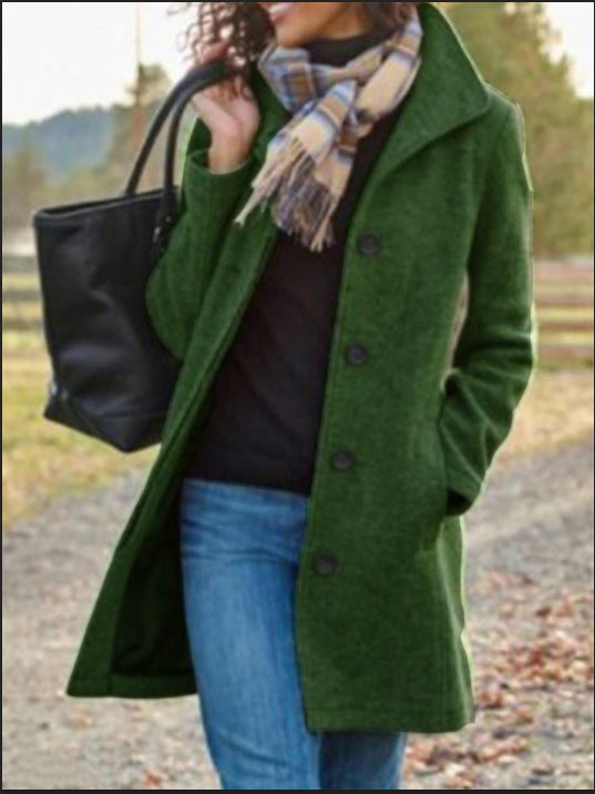 Street Wave Womens Wool Coat Stylish Warm Wool Blend For Cold Weather Chic Winter Outerwear
