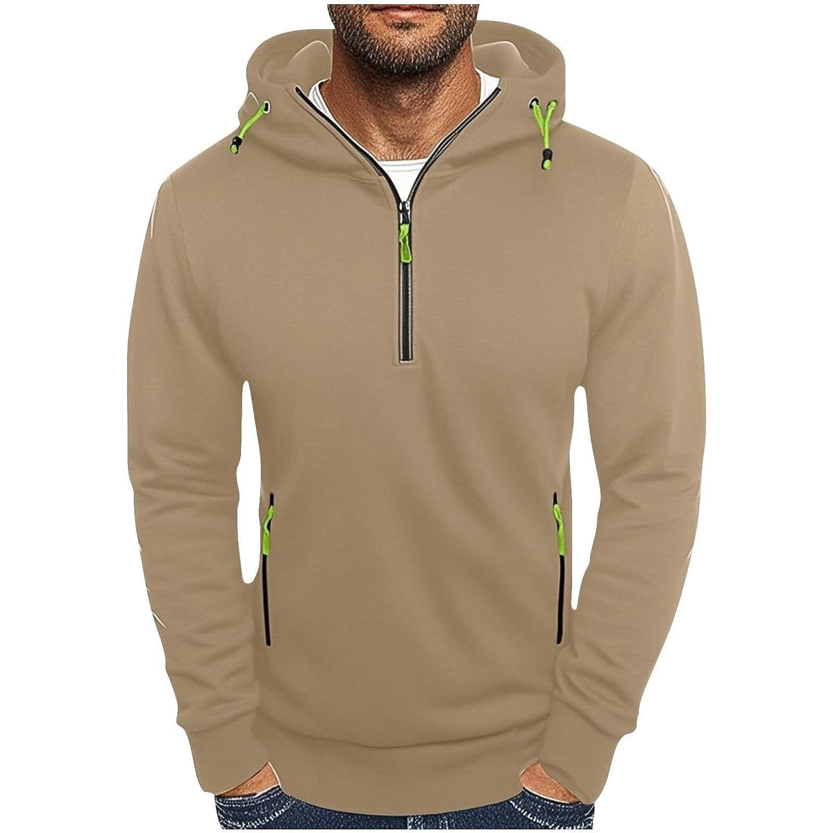 Streetwave Mens Half Zip Hoodie With Two Pockets Breathable Comfort For Everyday Wear