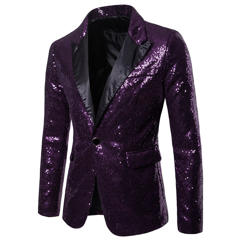 Mens Glitter Sequin Festive Blazer With Elegant Cut Streetwave Party Glam Jacket For Men