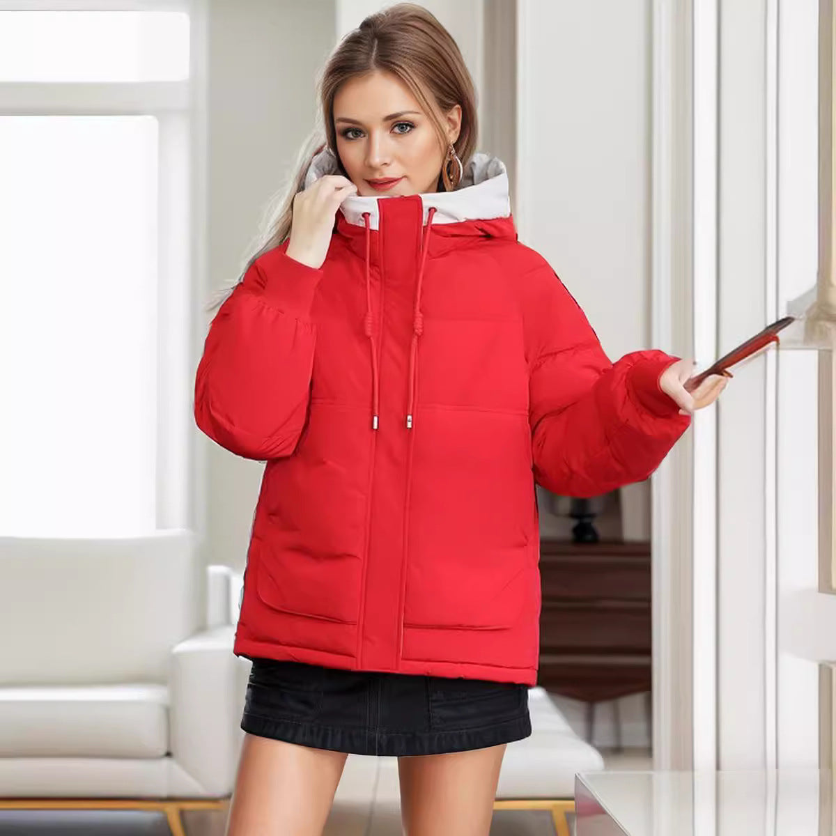 Streetwave Women's Puffer Jacket With Detachable Hood For Cozy All Season Comfort