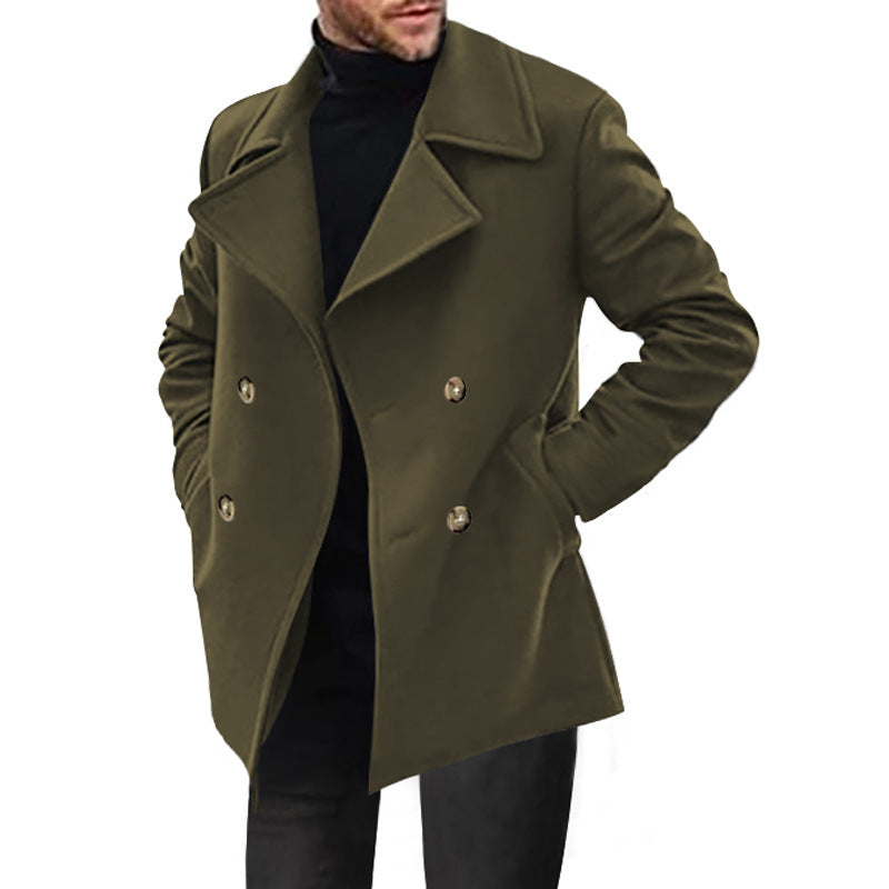 Mens Classic Peacoat With Modern Lapel And Elegant Button Details For Men Warmth By Streetwave