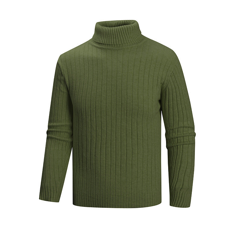 Streetwave Mens Red Ribbed Turtleneck Sweater With High Collar For Warmth Comfort And Style