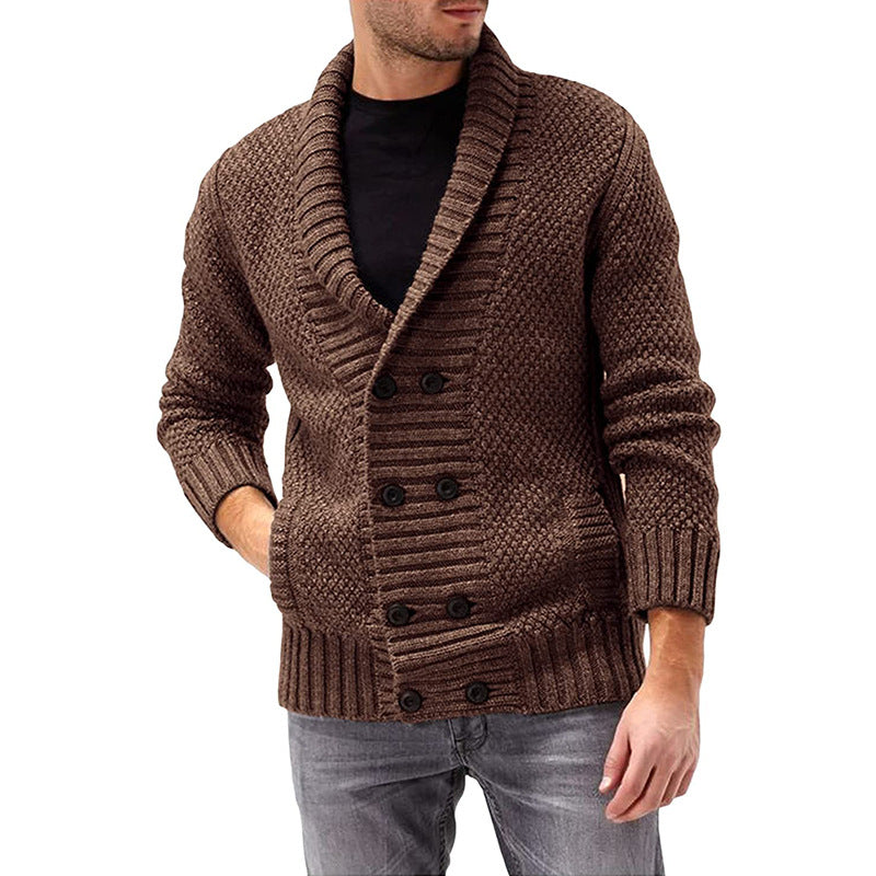 Mens Cardigan With Double Button Placket And Textured Knit From Street Wave For Modern Men