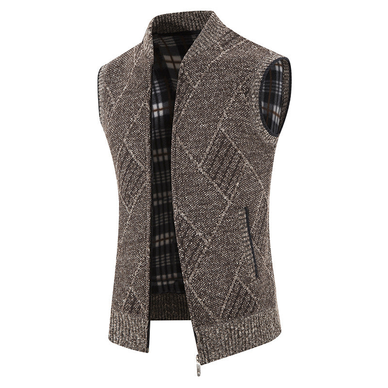 Streetwave Mens Cable Knit Vest With Zipper Closure For Stylish Layering And Warmth