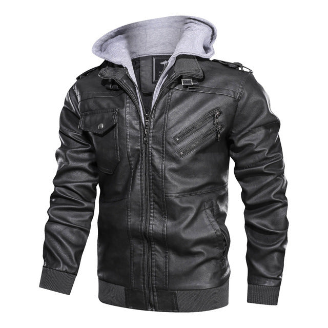Street Wave Men's Casual Jacket With Removable Hood And Functional Pockets For All Seasons