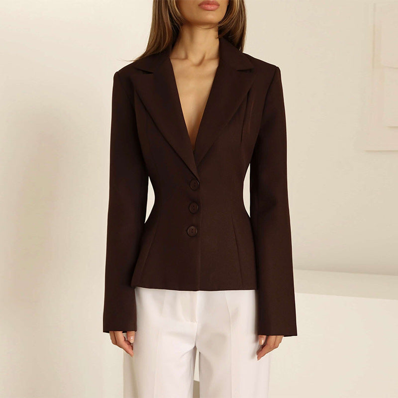 Street Wave Sophisticated Tailored Womens Blazer With Elegant Lapel For Office And Evening Wear