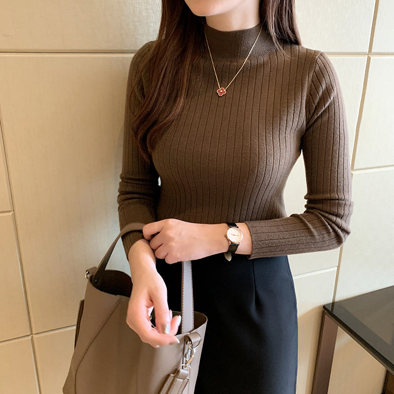 Street-Wave Ribbed Turtleneck Top Unisex Cozy Knit Warmth