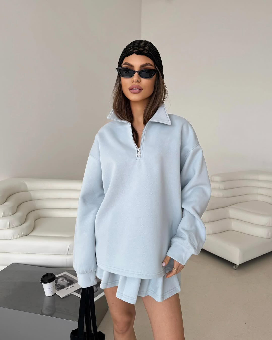 Street Wave Womens Zip Pullover With Drawstring Detail For Active Everyday Wear And Comfort
