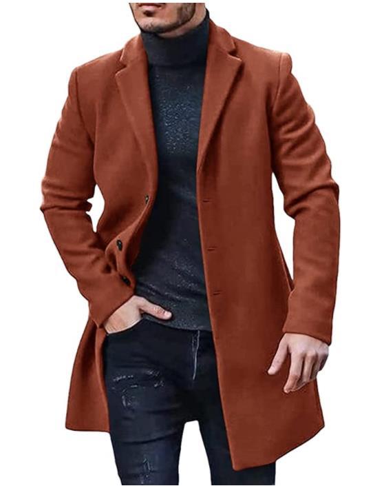 Streetwave Mens Trench Coat Lined Warmth Elegant Winter Overcoat For Men Everyday Comfort