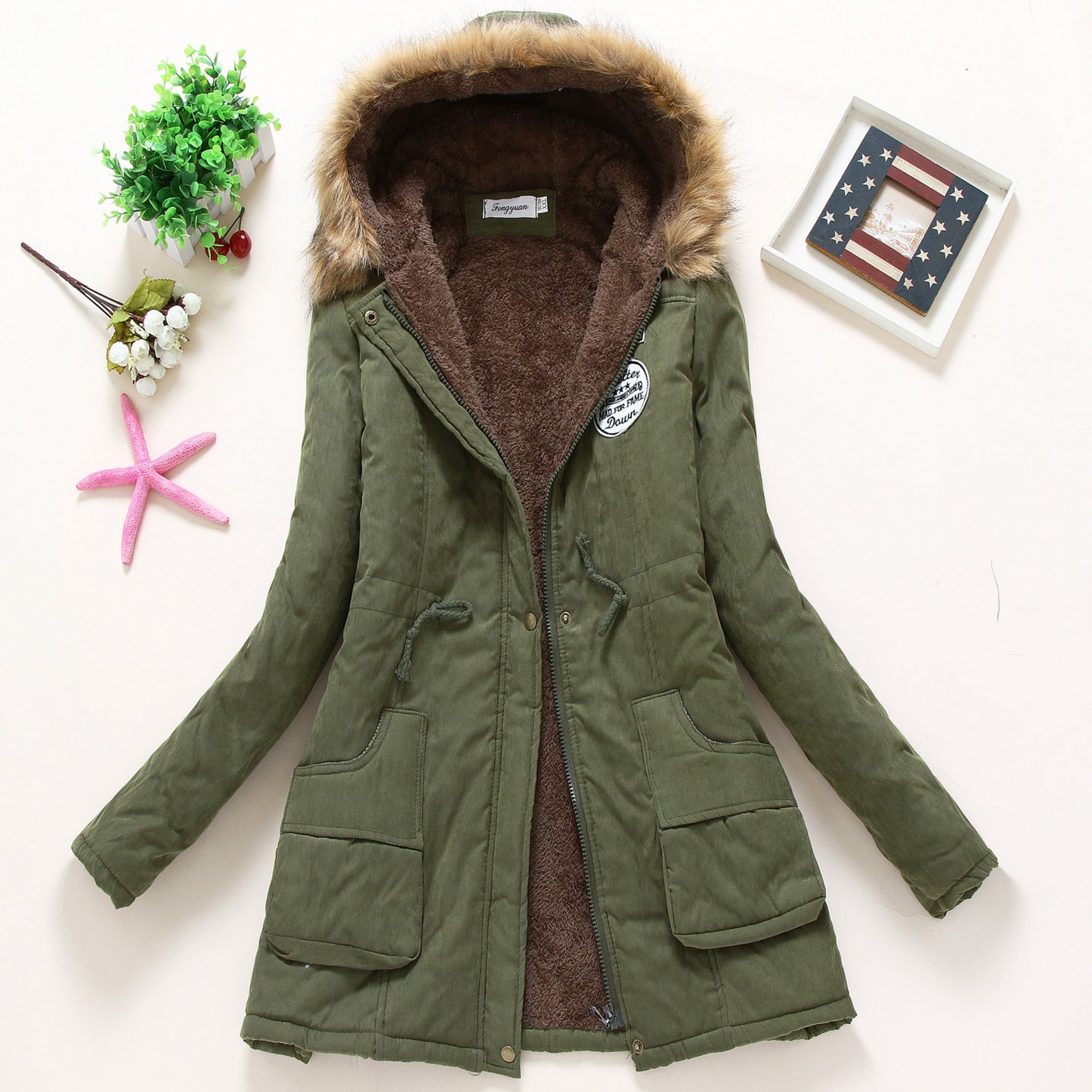 Street Wave Womens Quilted Parka With Hood And Faux Fur Lining UltraWarm Insulated Winter Coat For Cold Weather