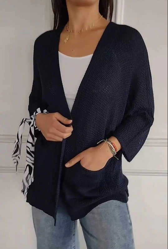 Street-Wave Women Open Front Casual Cardigan With Pockets, Effortless Chic Comfort For Everyday Wear