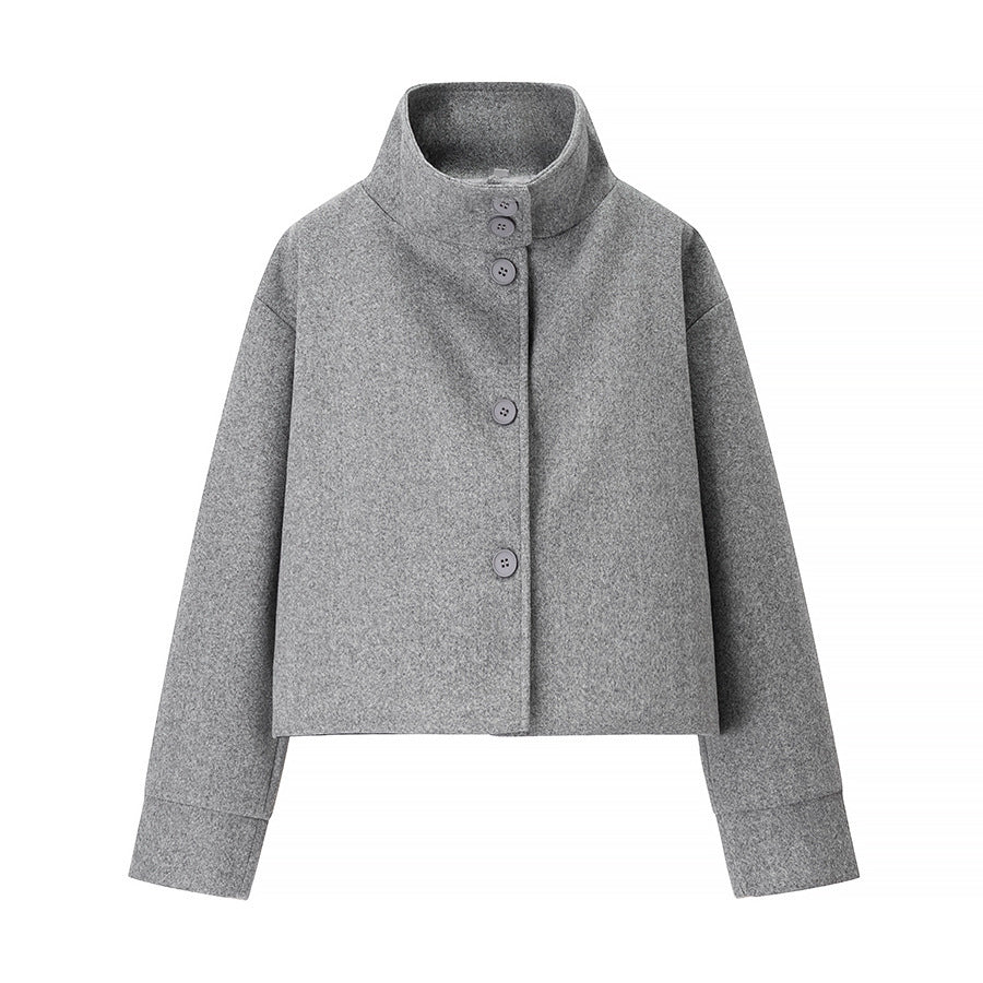 Streetwave Womens Short Jacket With Modern Collar And Elegant Button Details For Everyday City Style
