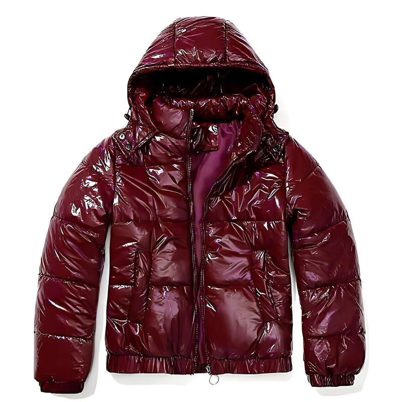 Street Wave Women Shiny Puffer Jacket Warm Yellow Winter Coat For Fashion Forward Ladies