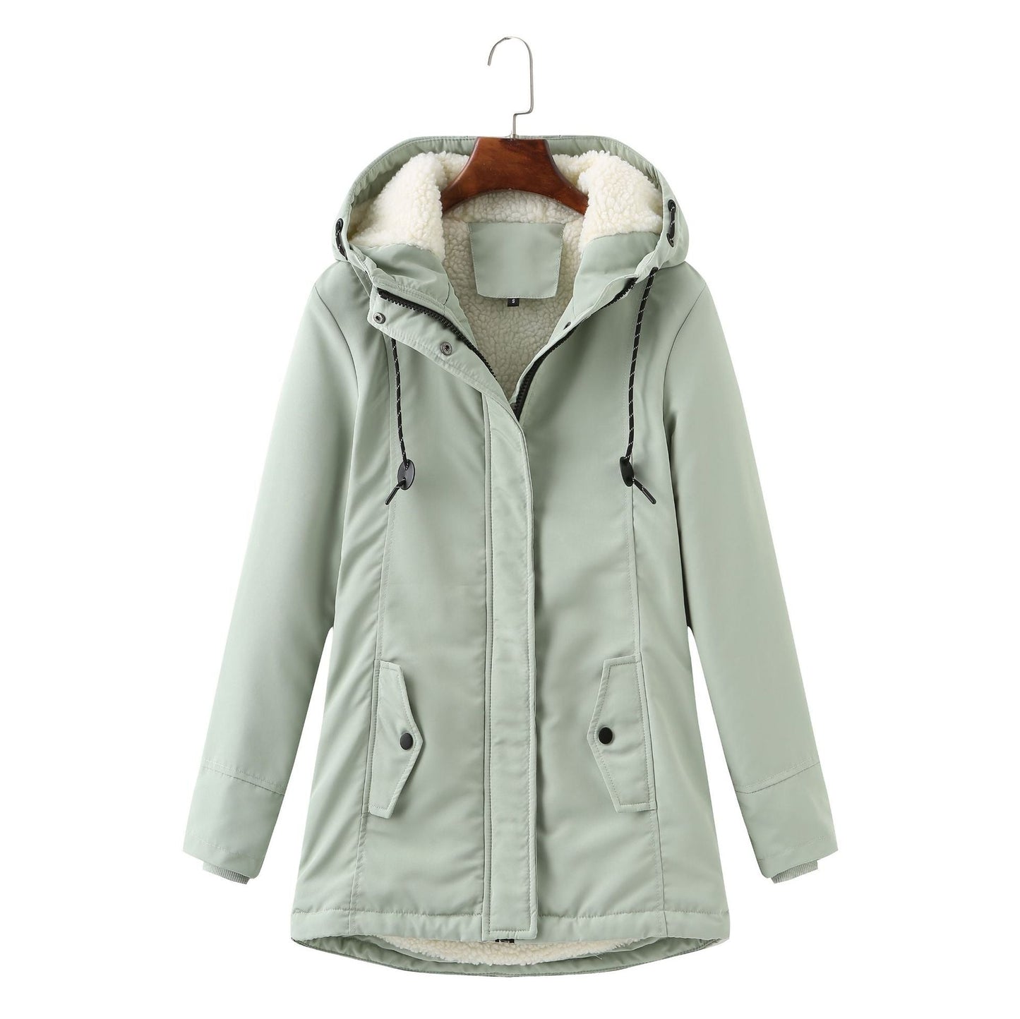 Street-Wave Aurora Lambswool Parka For Women Ultra Warmth Waist-Defining Fit Fleece-Lined Hood