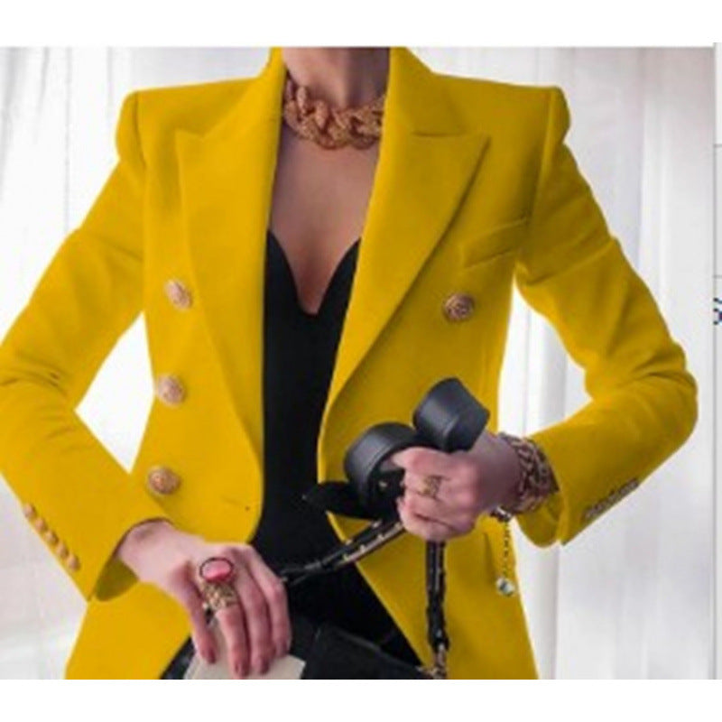 Womens Blazer With Gold Button Detail By Street-Wave Timeless Classic Fit For Professionals