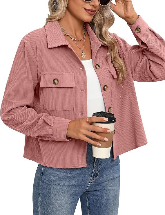 Street-wave Women Overshirt Jacket Corduroy Casual Everyday Wear For Stylish Relaxed Fit