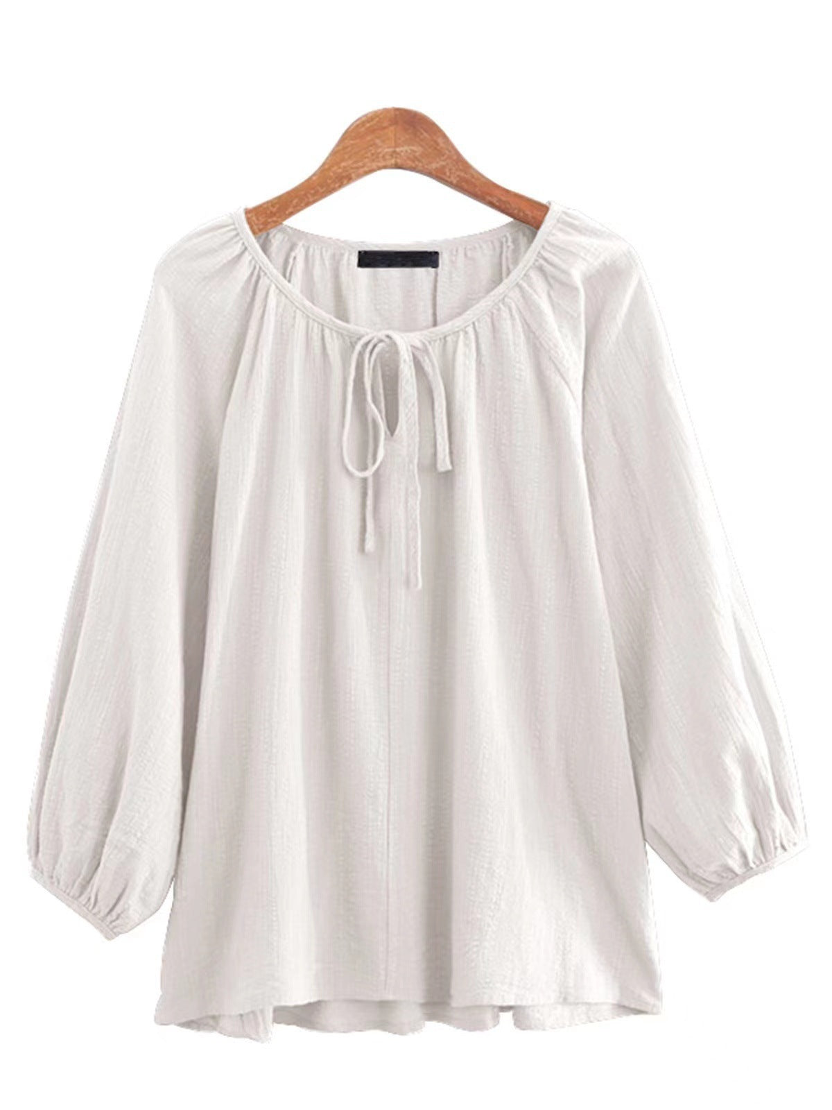 Women's Blouse With Elegant Round Neckline And Puff Sleeves By Street-wave For Women Chic Everyday Wear