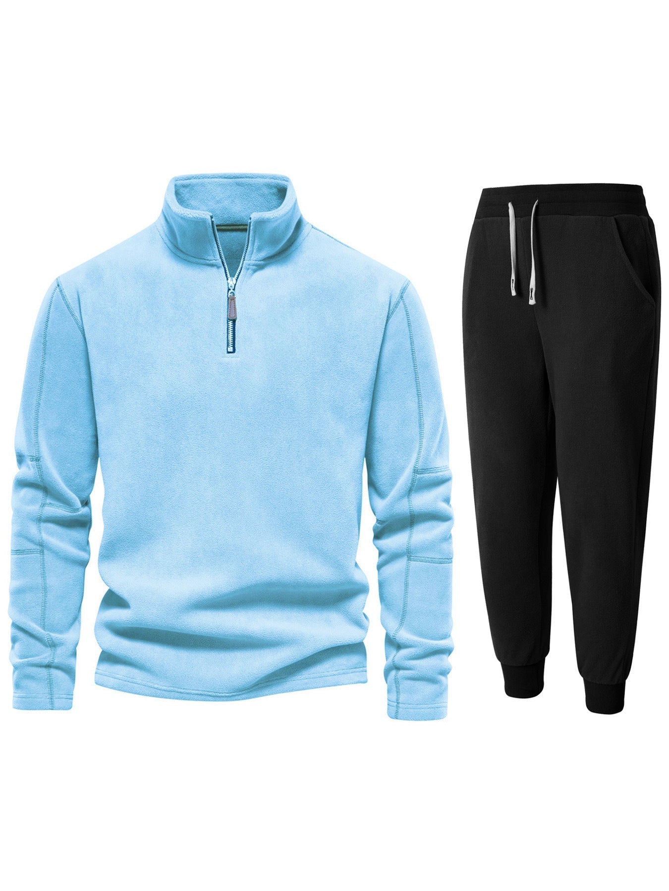 Street Wave Mens Fleece Zip Top and Joggers Set for All Day Comfort Style and Versatility
