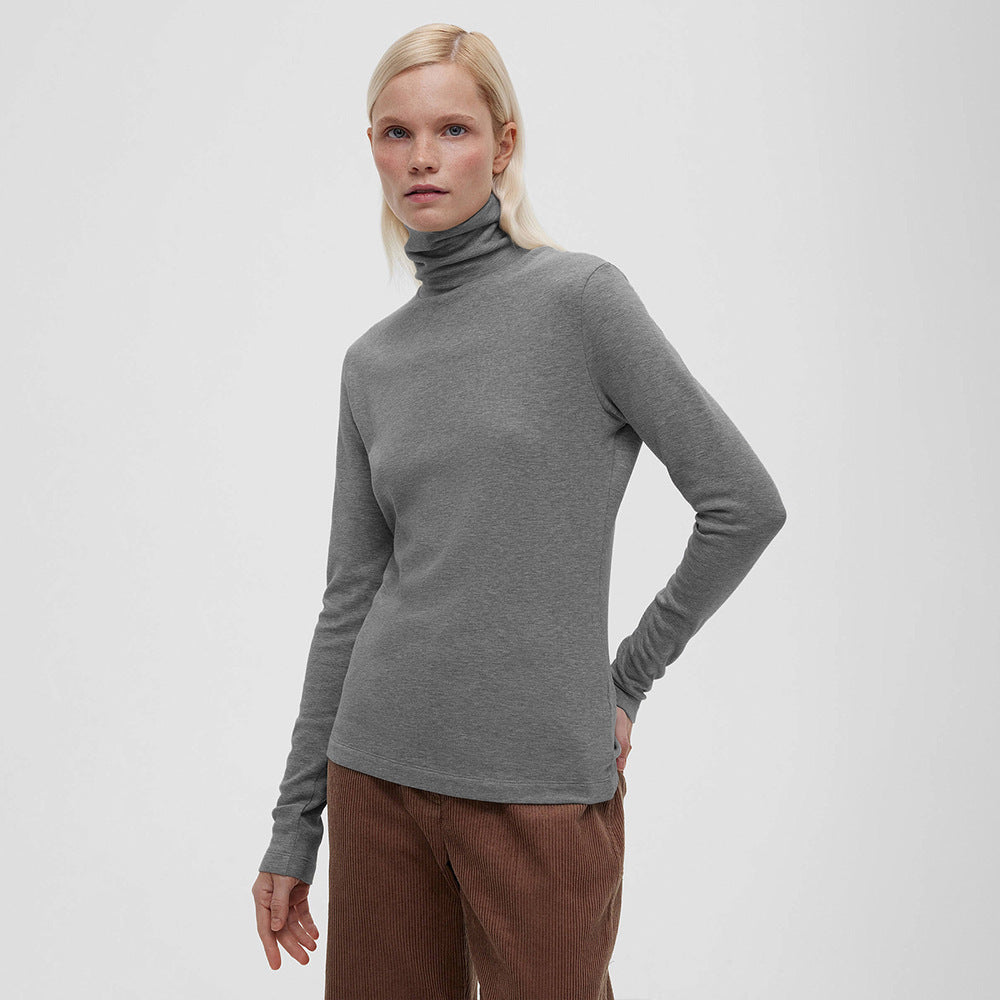Street-Wave Women's Long Sleeve Turtleneck Top Breathable Cotton Comfort All-Season Effortless Style