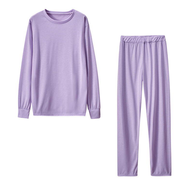 Street-wave Women's Long Sleeve Pajama Set With Elastic Pants Cozy Breathable Sleepwear