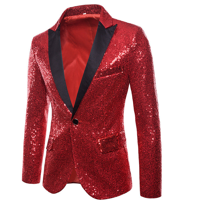 Mens Glitter Sequin Festive Blazer With Elegant Cut Streetwave Party Glam Jacket For Men
