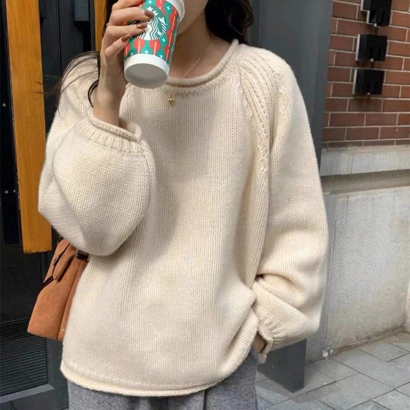 Street-Wave Cozy Knit Sweater For Women With Relaxed Fit And Airy Sleeves, Everyday Essential