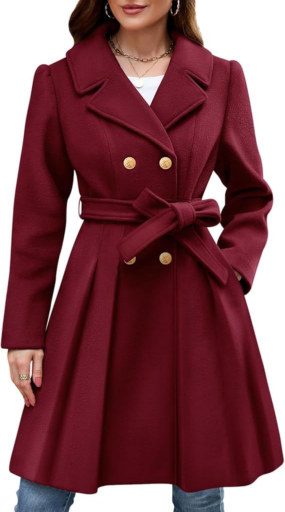 Streetwave Womens Classic Wrap Coat With Belt And Double Button Front For Office Chic Winter Wear