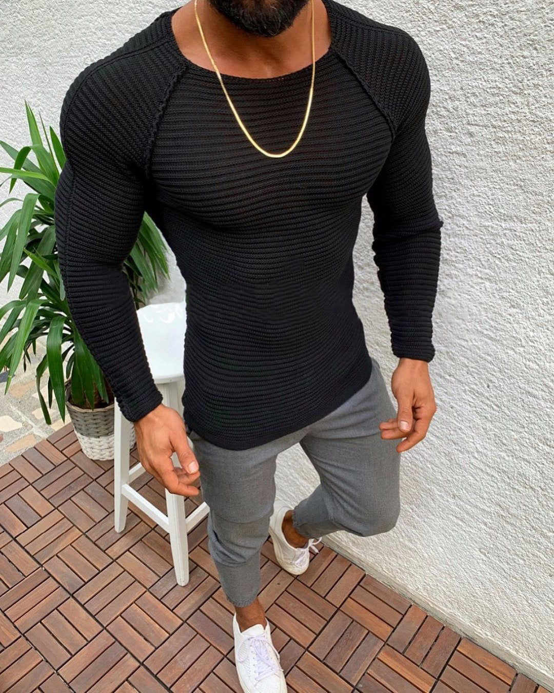 Street-Wave Mens Striped Long Sleeve Shirt With Comfortable Fit Flattering Silhouette For Fashionable Men