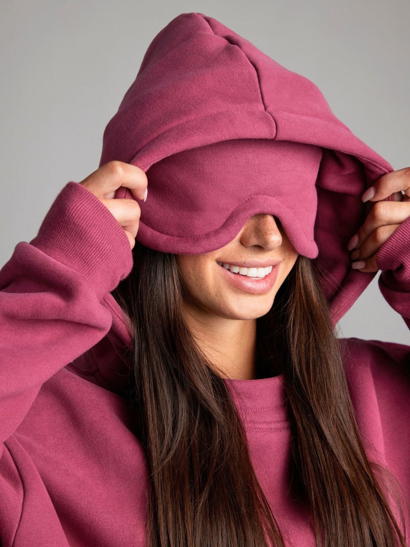 Relaxing Hoodie With Integrated Sleep Mask Street-wave For Women Cozy Comfort Day And Night