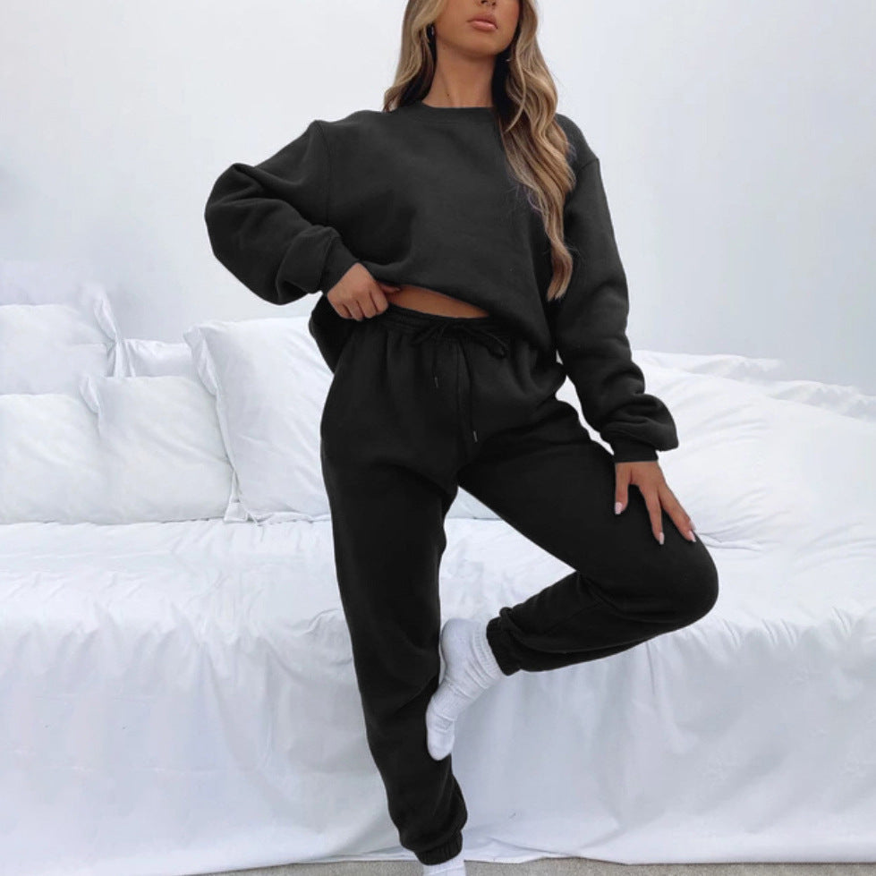 Street Wave Women Oversized Loungewear Set In Soft Fleece For Cozy Home Comfort Everyday