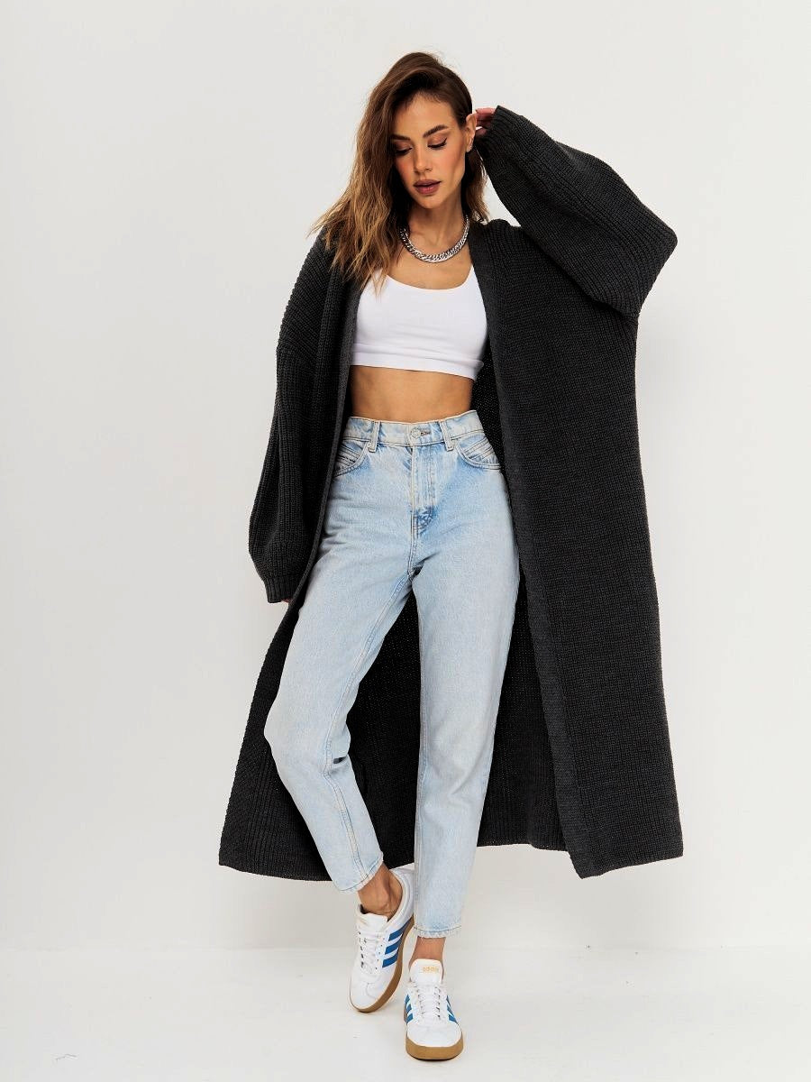 Street-wave Womens Casual Knit Cardigan Oversized Longline Soft Breathable For Women All Seasons