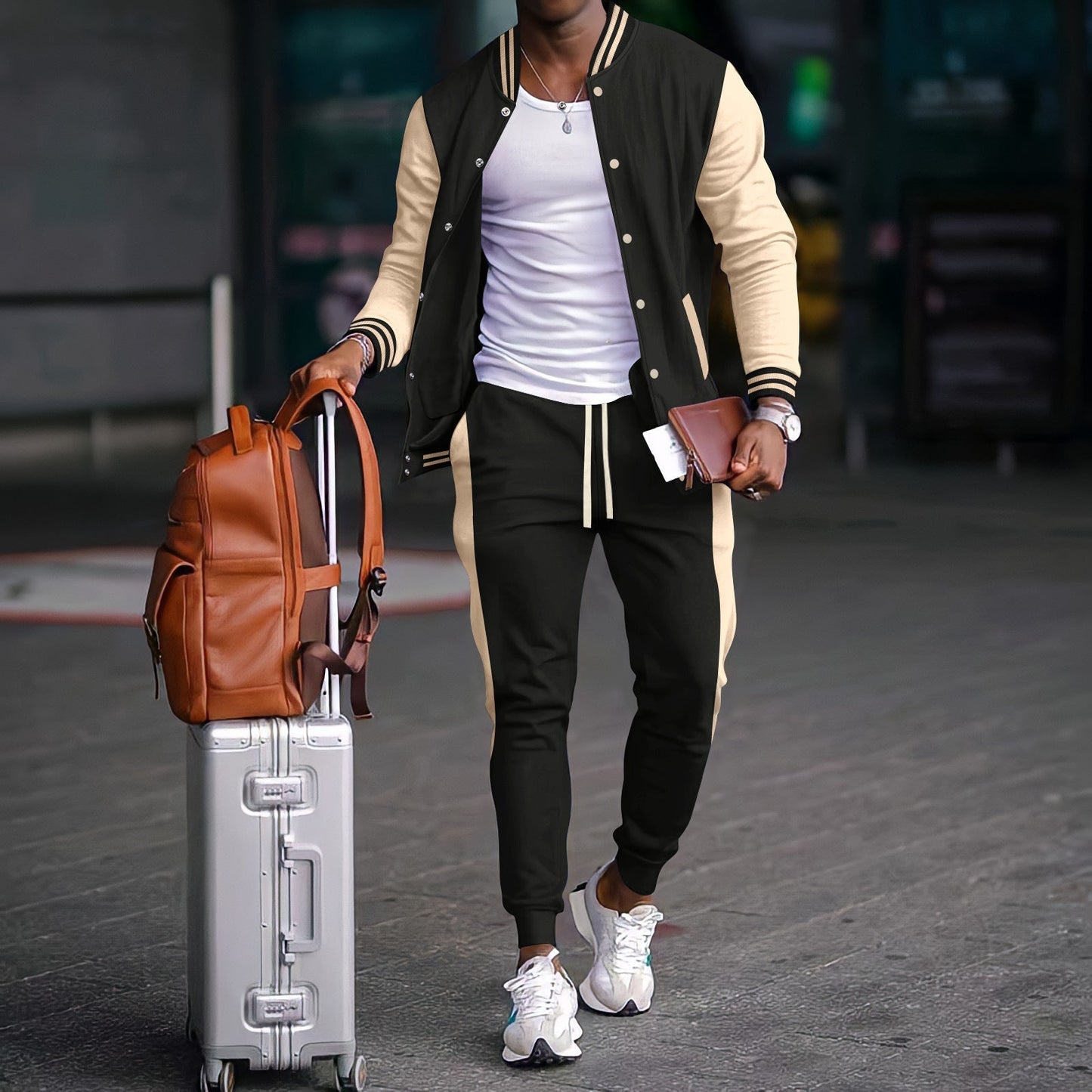 Streetwave Mens Sport Leisure Set Bomber Jacket And Jogging Pants For Active Athletes Comfortable Everyday Wear