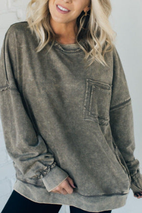 Street-Wave Women Oversized Sweatshirt With Ruched Details Soft Cotton Blend Comfort