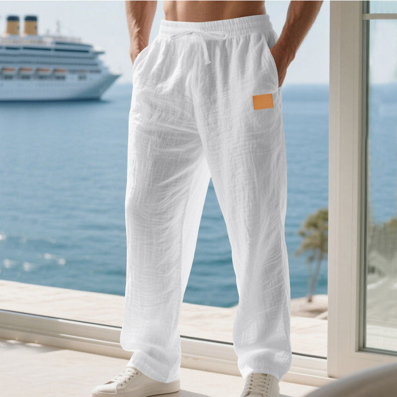 Streetwave Mens Lightweight Linen Summer Pants Breathable Comfort For Warm Weather