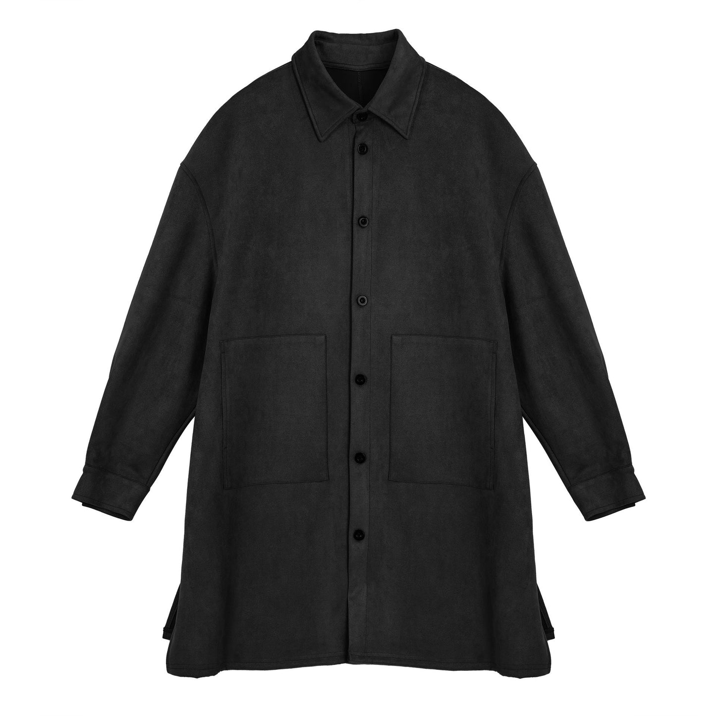 Street-wave Women Oversized Suede Shirt Jacket With Soft Feel And Large Pockets For Everyday