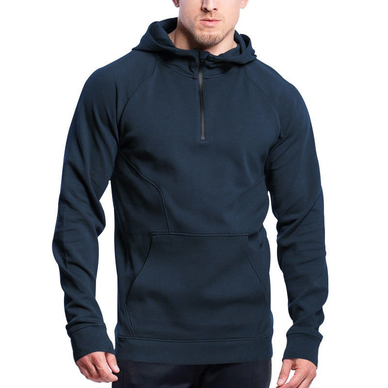 Street Wave Men's Functional Zip Hoodie With Kangaroo Pocket For Active Comfort