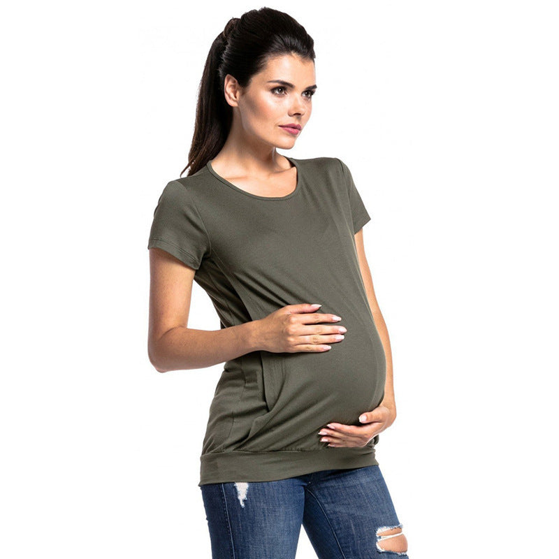 Street-wave Maternity Wrap Top With Easy Nursing Access For Expectant Moms Soft Comfort