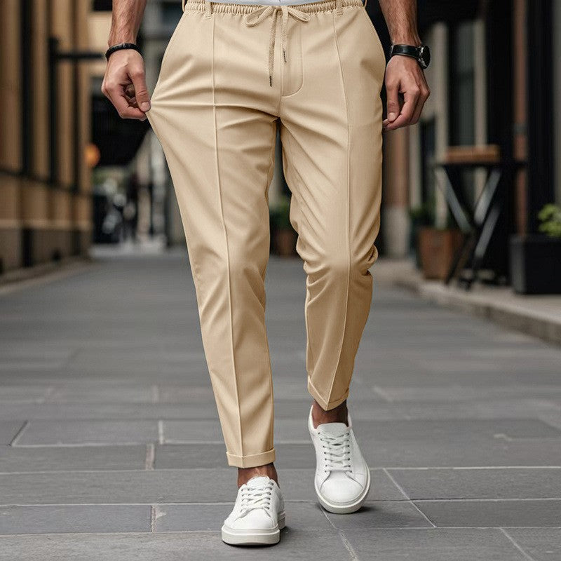 Street-wave Slim Fit Mens Joggers With Elastic Waistband And Side Pockets For Modern Style