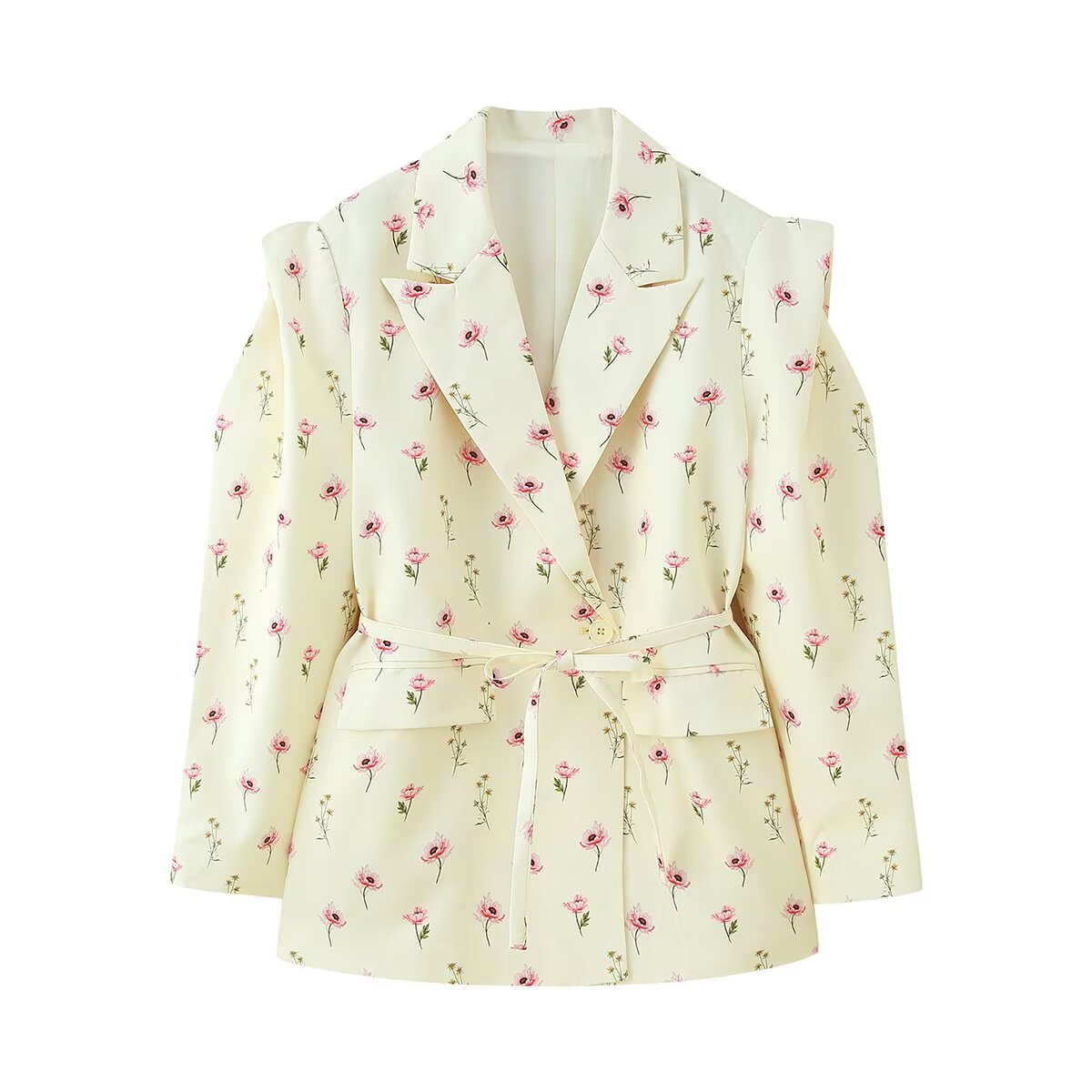 Street-Wave Women's Oversized Blazer With Belt Detail Elegant Versatile Style Chic Everyday