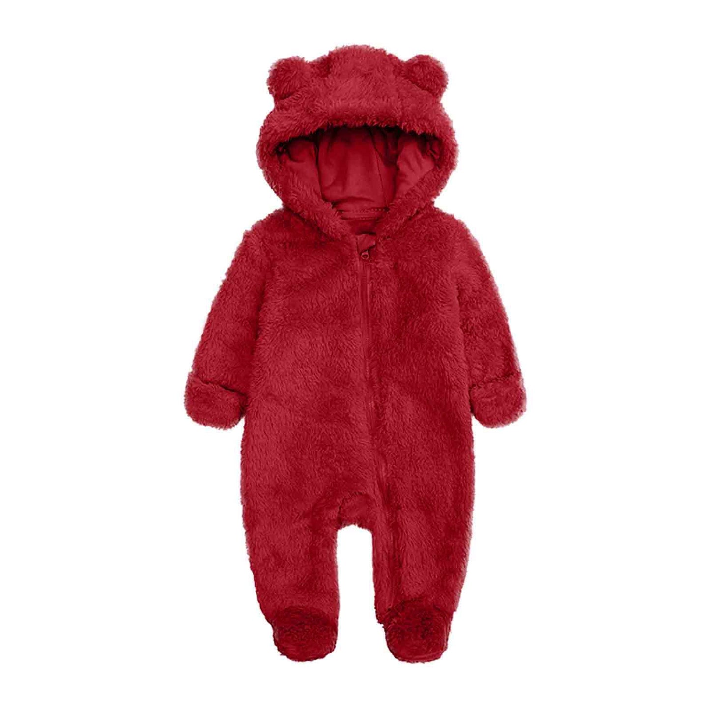 Street-wave Toddler Fleece Hooded Onesie Cozy Warm Winter Coverall For Toddlers Weatherproof