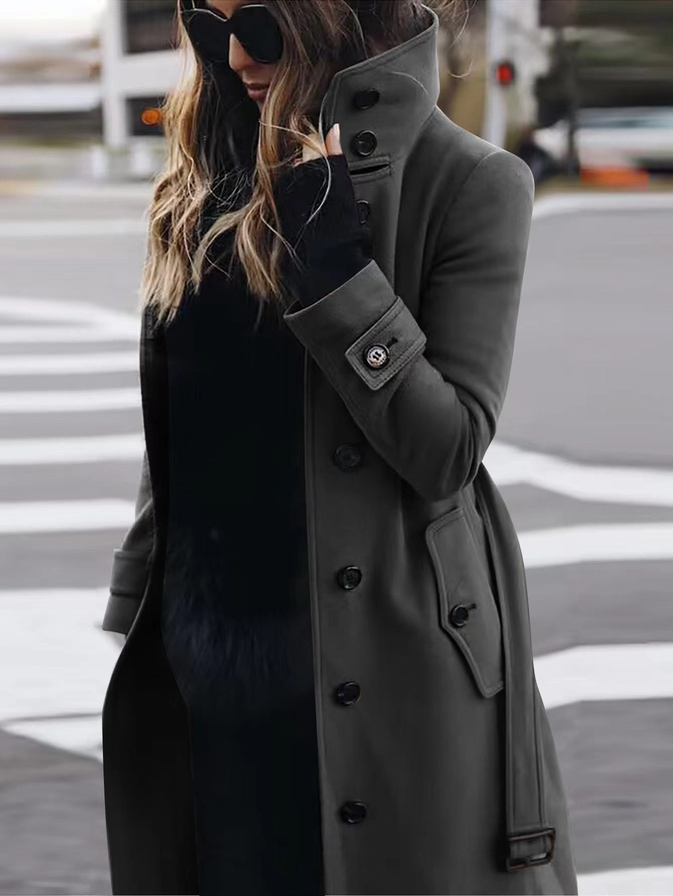 Street-Wave Women's Casual Elegant Coat With High Collar And Practical Pockets For Winter