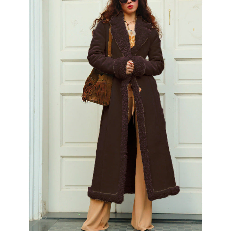 Street-Wave Women Luxury Faux Fur Coat With Plush Shearling Lining For Cold Weather