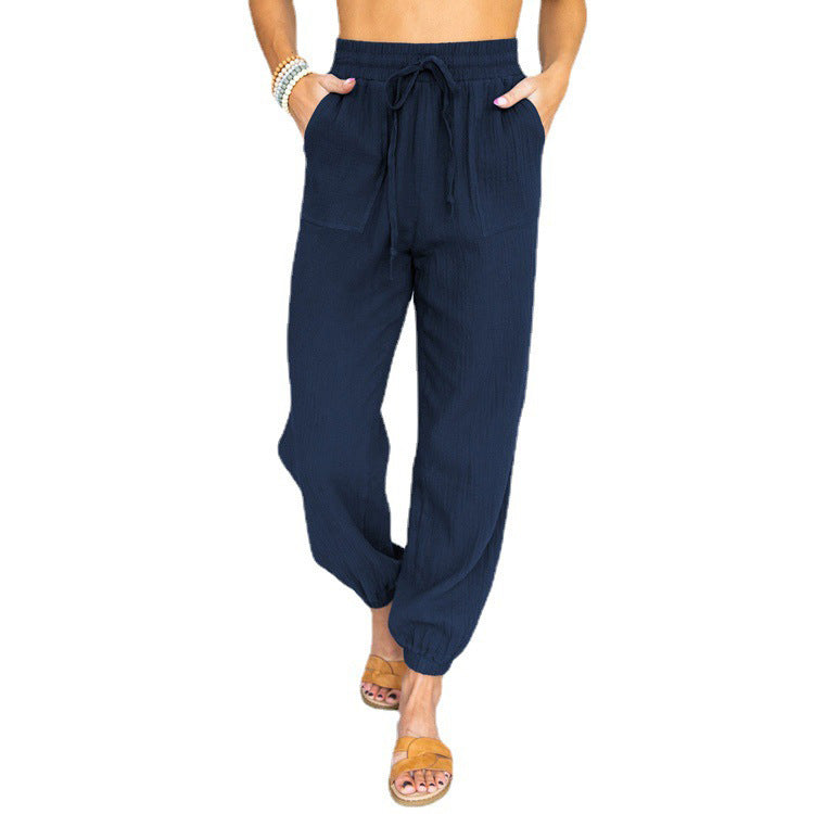 Street Wave Womens Lightweight Breathable Lounge Pants With Elastic Waist And Side Pockets