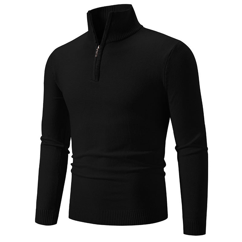 Street-Wave Men's Zip Neck Knit Pullover Sweater Soft Comfortable Half Zip Versatile For Casual And Office Wear