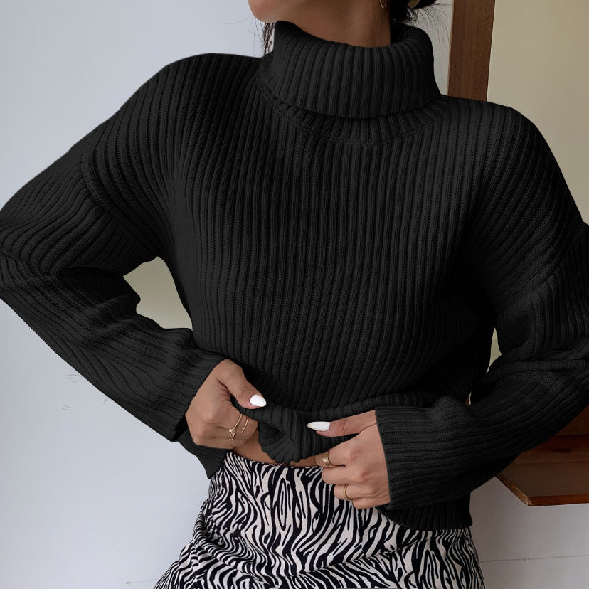 Street-wave Womens Premium Ribbed Turtleneck Sweater With Structured Knit Cozy And Soft Everyday Wear