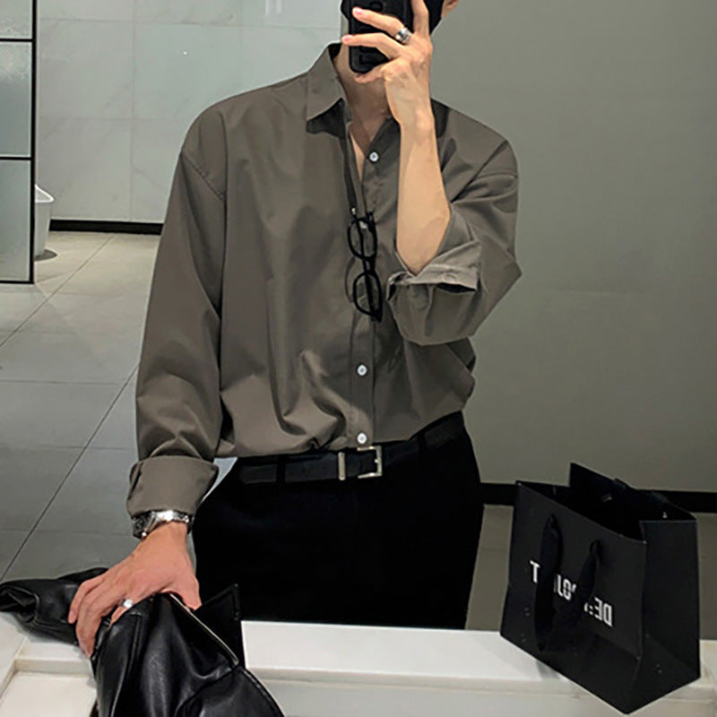 Mens Oversize Shirt Breathable Cotton Casual Fit Everyday All Season Street-wave For Men